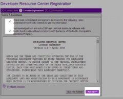 Check that you have read and agree to the terms and conditions in the license agreement, and acknowledge that you will not distribute software with the same functionality.