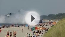 Enormous Russian military ship plows onto crowded beach