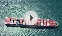 LOS ANGELES JULY 2014 - Aerial Of Container Ship At Sea